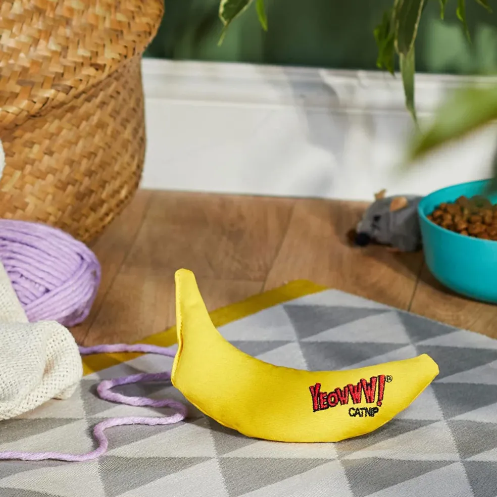 Yeowww! Banana Catnip Cat Toy Yellow, 7", 1 count
