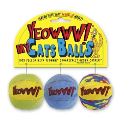Yeowww! My Cats Ball Catnip Toy Multi-Color, 3-pack