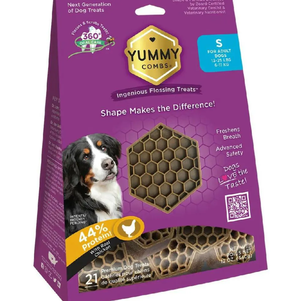 Yummy Combs Dental Flossing Treats for Small Dogs 13-25lbs (21 Count)