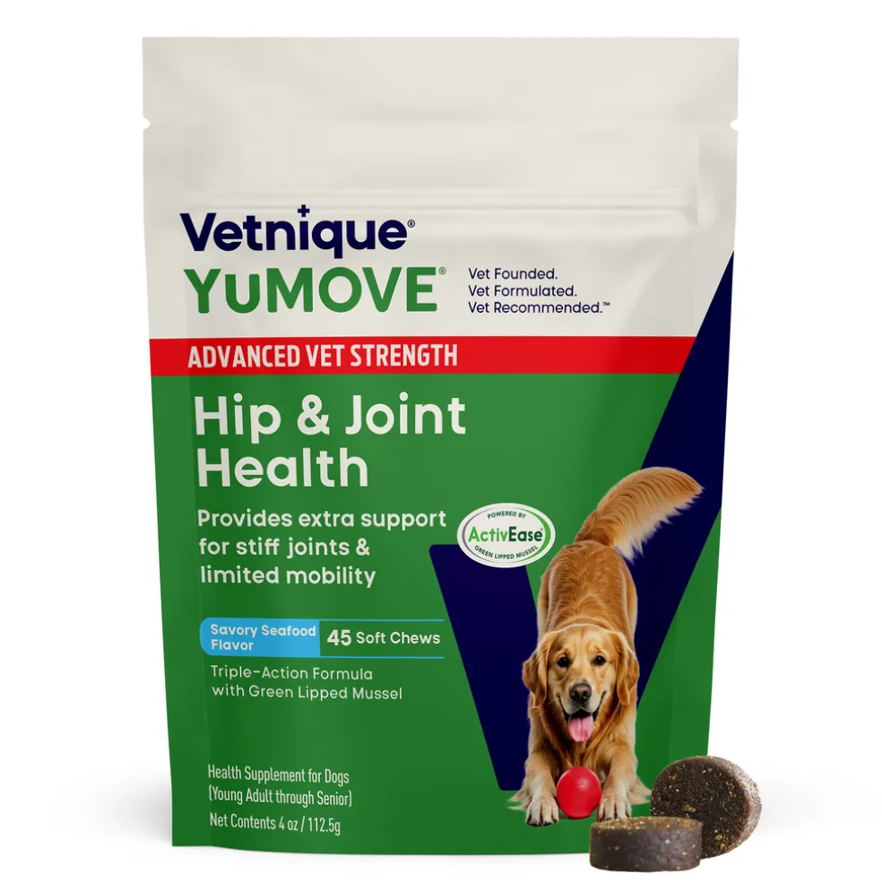 YuMOVE Advanced Vet Strength Hip & Joint Health Soft Chews for Dogs, Seafood Flavor