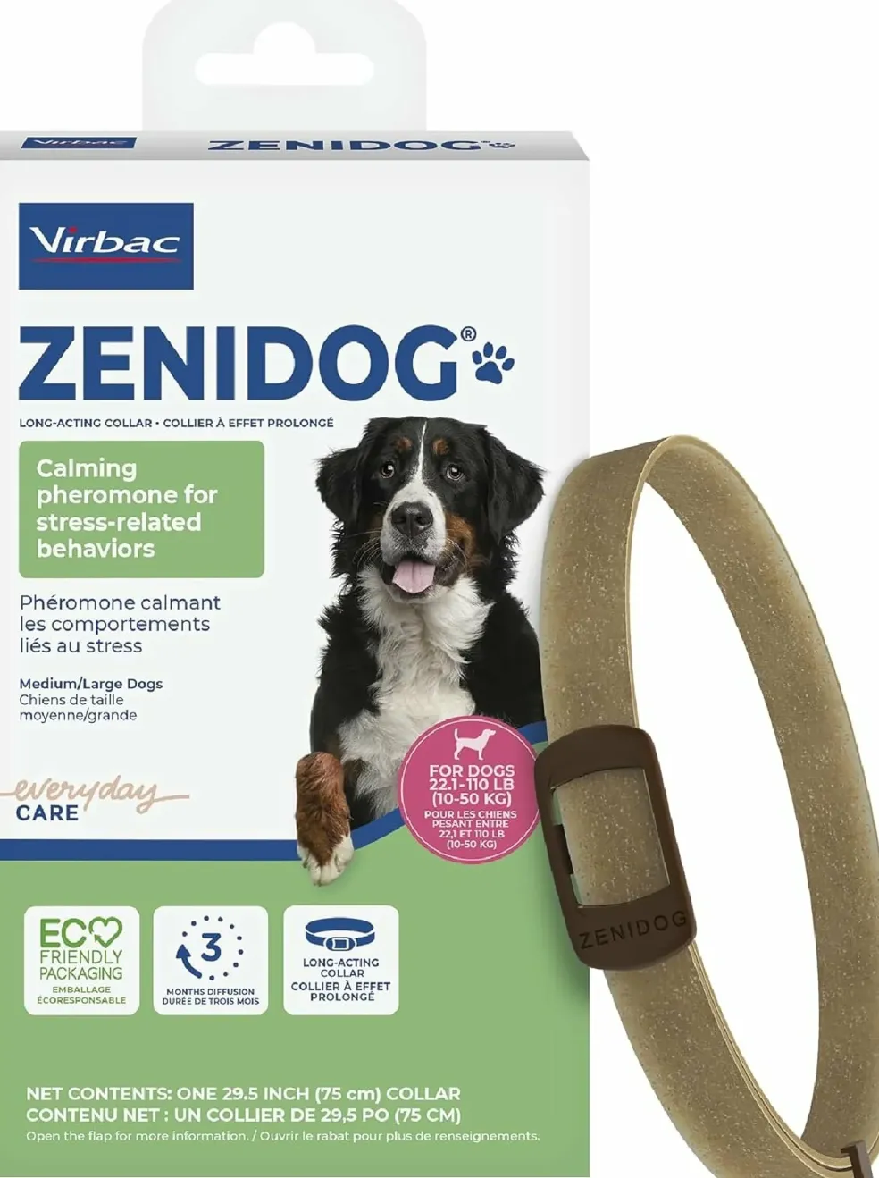 ZENIDOG Calming Collar for Dogs- Medium/Large (22-110 lbs)