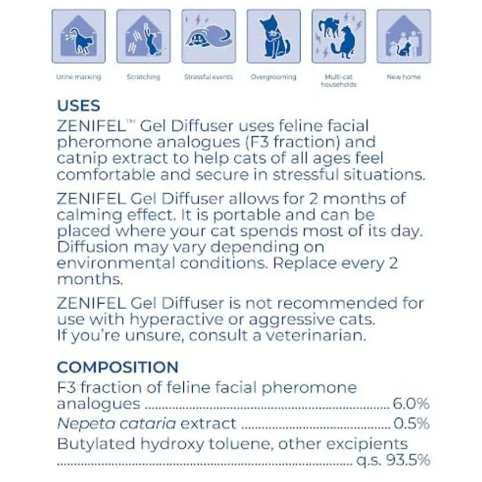 ZENIFEL Calming Pheromone Gel-Diffuser for Cats