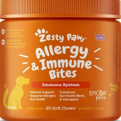 Zesty Paws Allergy& Immune Bites Lamb Flavored Chews for Dogs (90 ct)