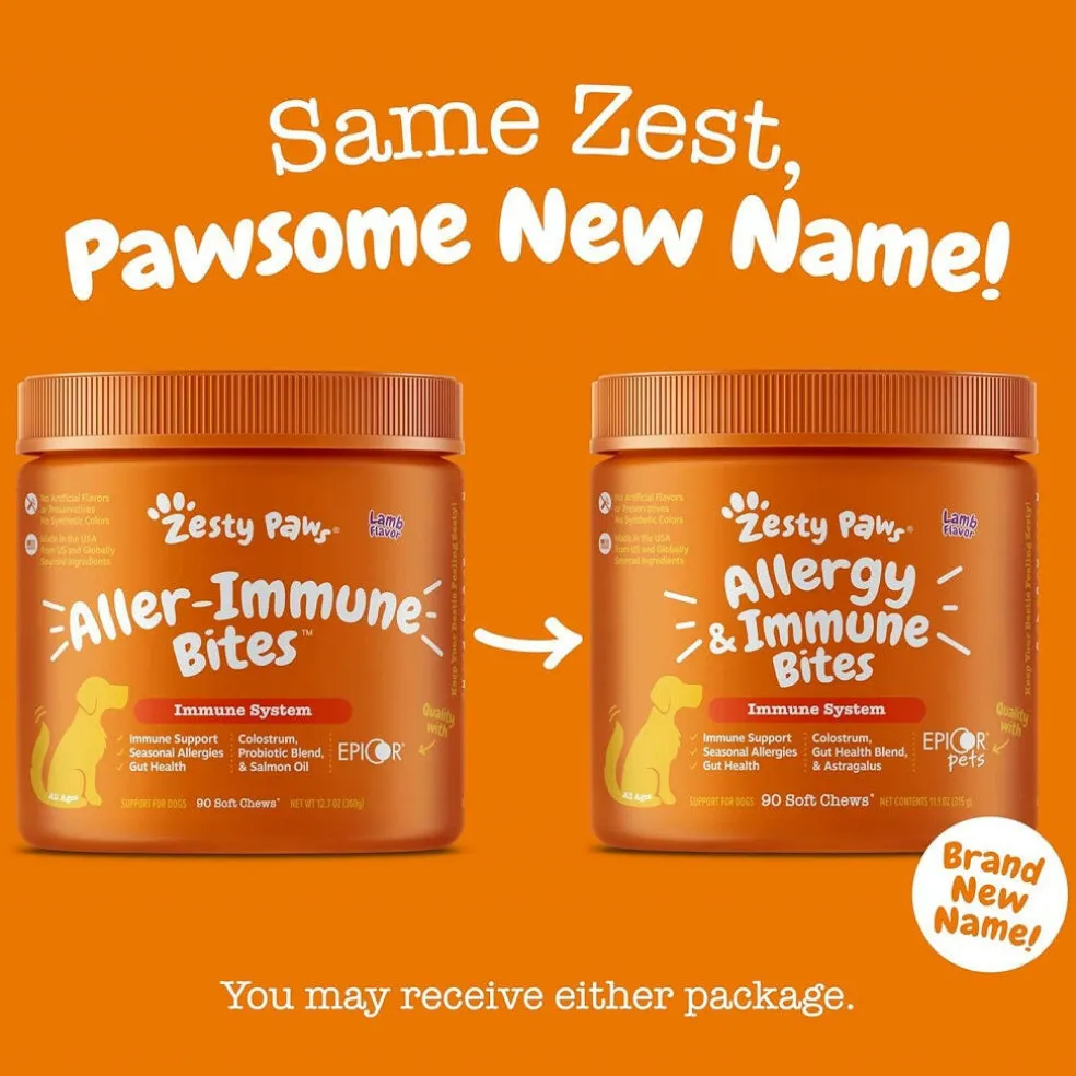 Zesty Paws Allergy& Immune Bites Lamb Flavored Chews for Dogs (90 ct)