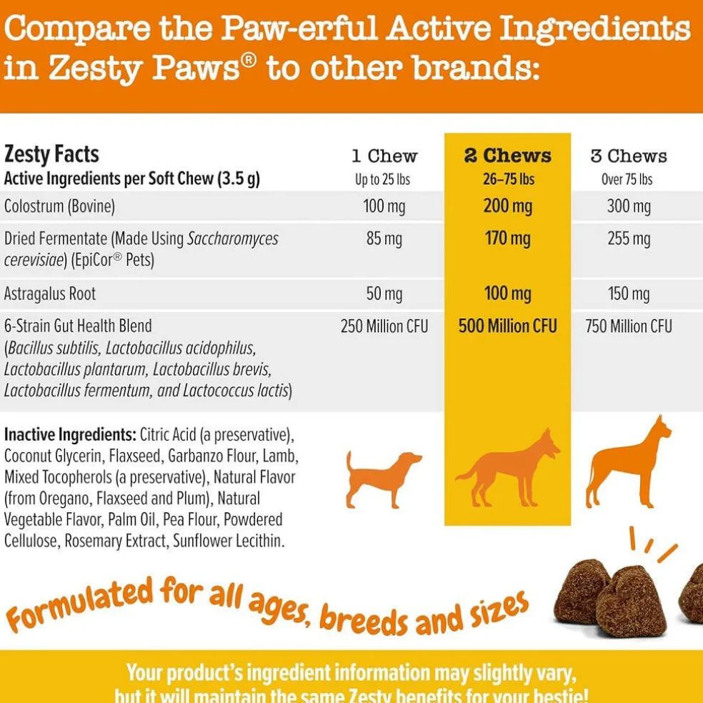 Zesty Paws Allergy& Immune Bites Lamb Flavored Chews for Dogs (90 ct)
