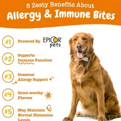 Zesty Paws Allergy & Immune Bites Peanut Butter Flavored Chews for Dogs (90ct)