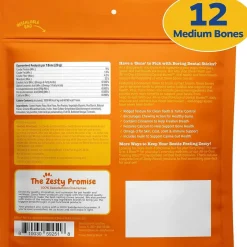 Zesty Paws All-in-One Functional Dental Bone Chews For Regular/Medium Dogs (12 bones)