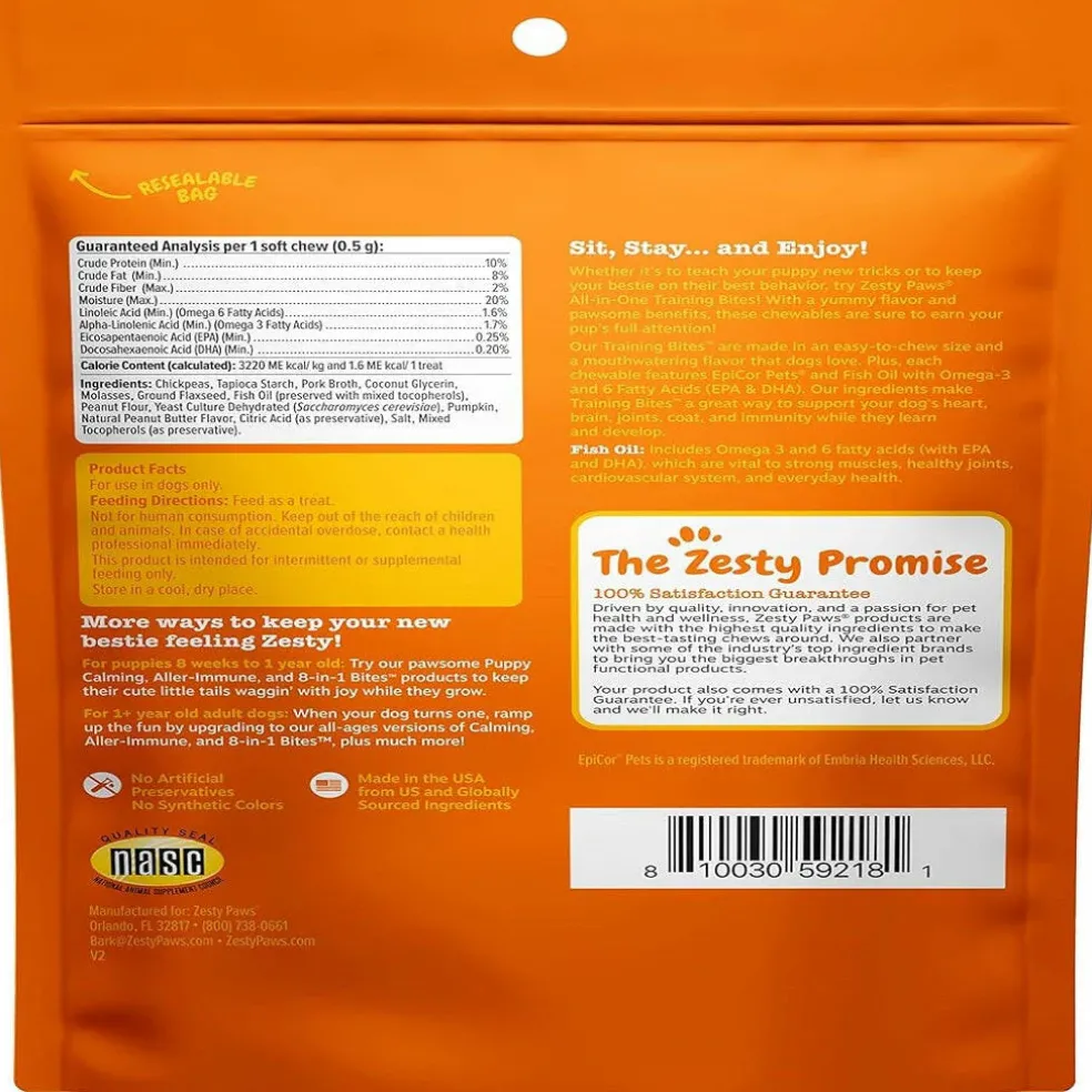 Zesty paws All-in-One Peanut Butter Flavored Multivitamin Training Bites for Dogs (8 oz)