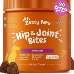 Zesty Paws Hip & Joint Mobility Bites Duck Flavored Chews for Dogs (90 ct)