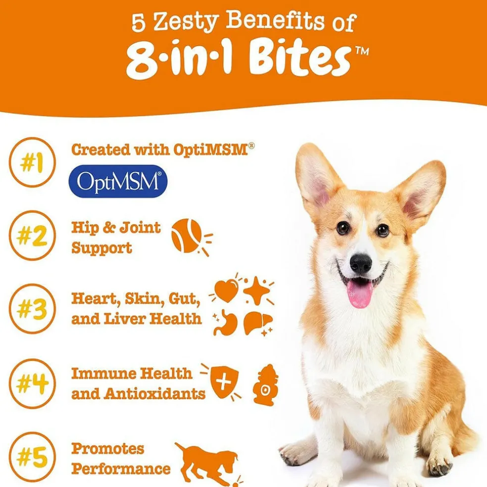 Zesty Paws 8-in-1 Multifunctional Bites Peanut Butter Flavored Soft Chews For Dogs (90 ct)
