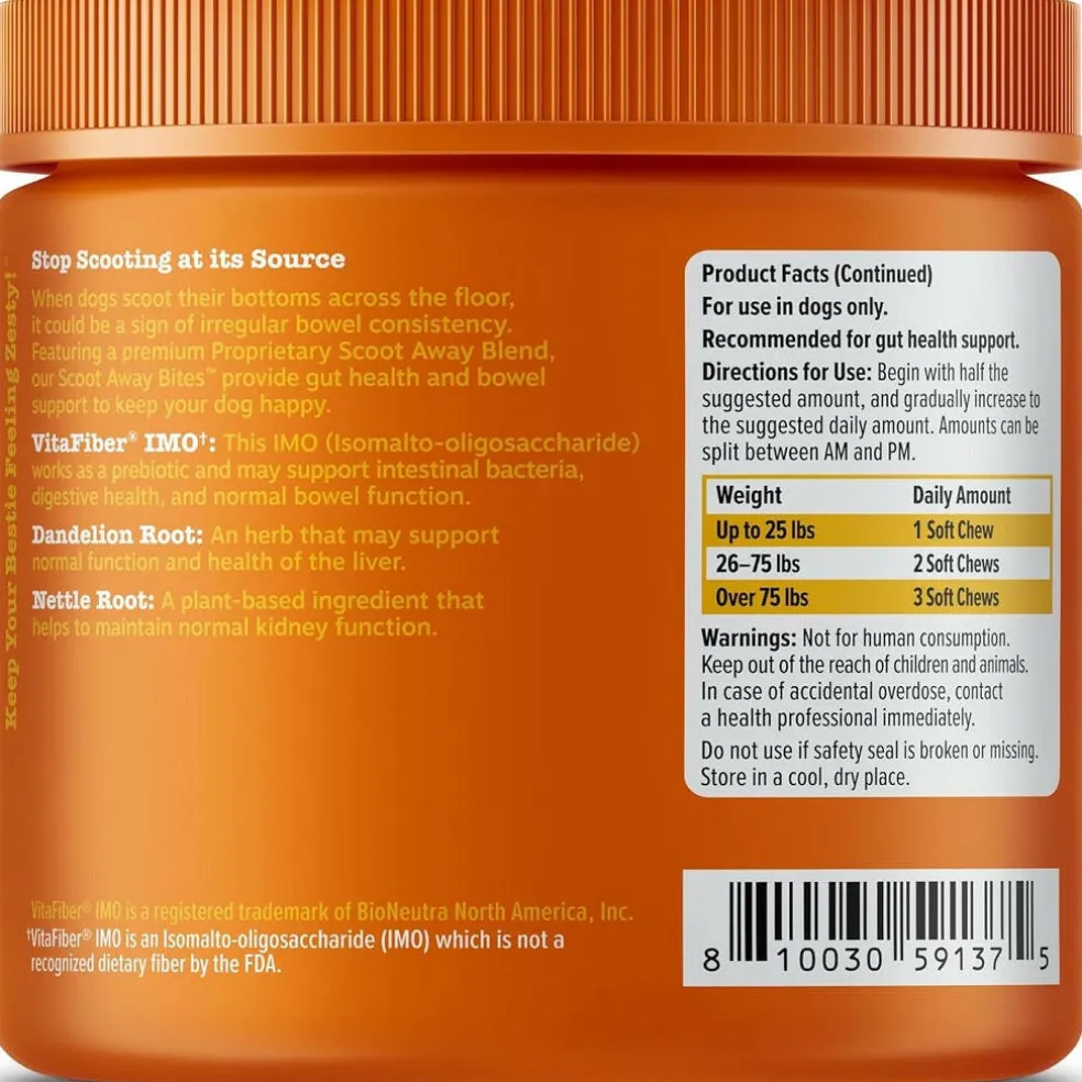 Zesty Paws Scoot Away Bites Chicken Flavored Digestive Chews for Dogs (90 ct)
