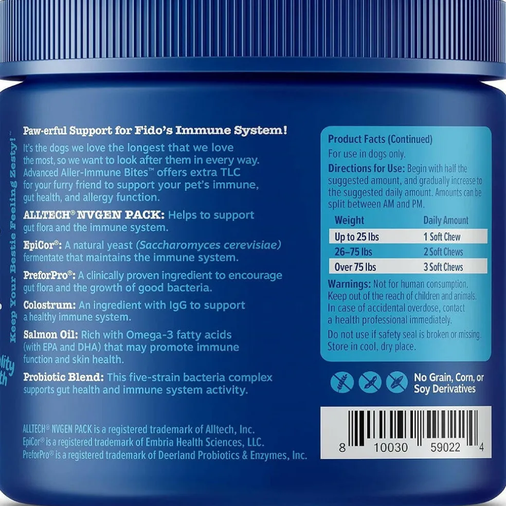 Zesty Paws Senior Advanced Aller-Immune Salmon Flavored Chews for Dogs (90 ct)