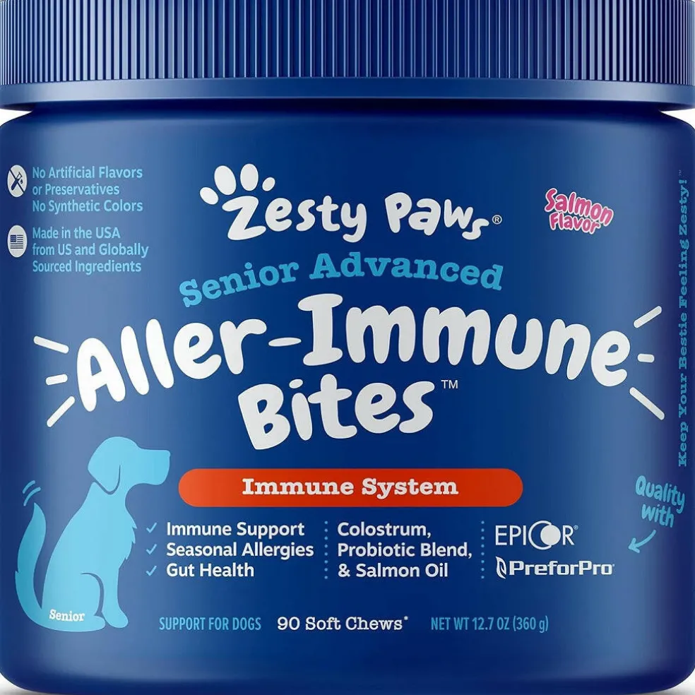 Zesty Paws Senior Advanced Aller-Immune Salmon Flavored Chews for Dogs (90 ct)