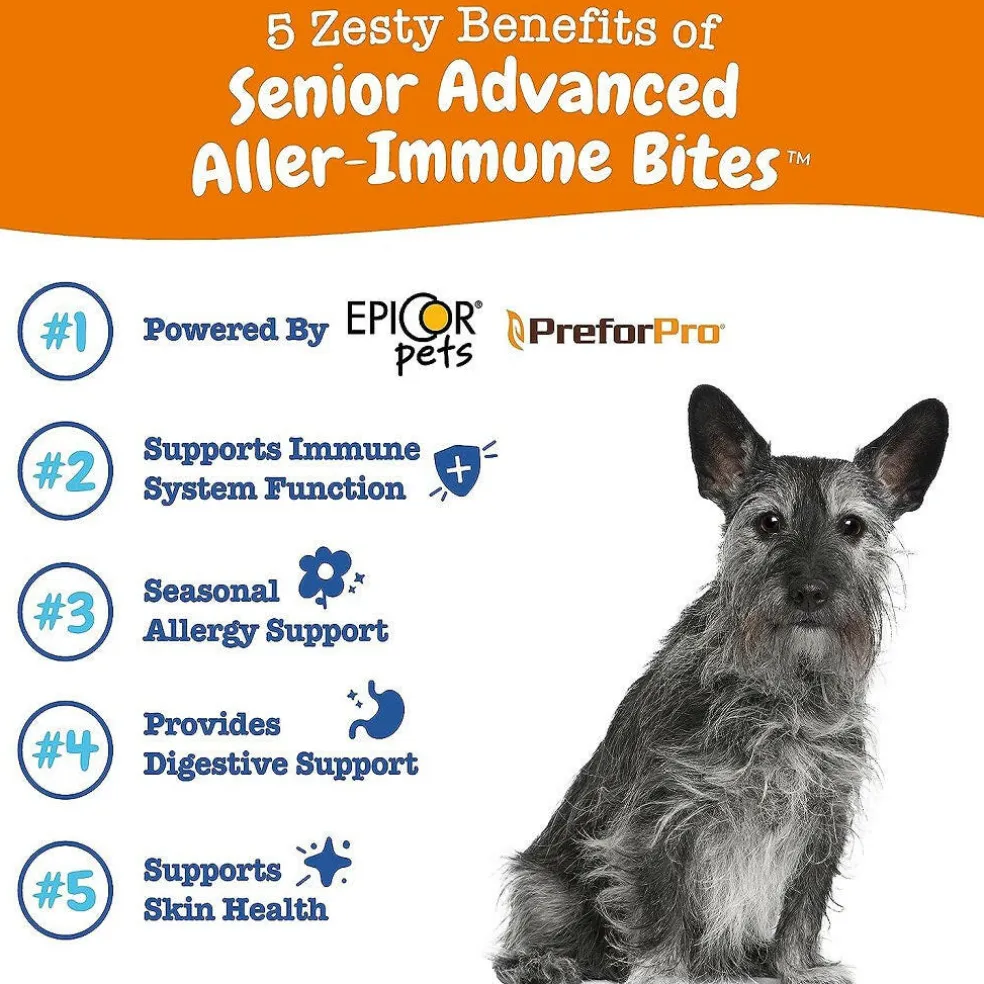 Zesty Paws Senior Advanced Aller-Immune Salmon Flavored Chews for Dogs (90 ct)