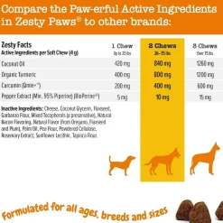 Zesty Paws Turmeric Curcumin Bites Duck Flavored Chews for Dog (90 ct)
