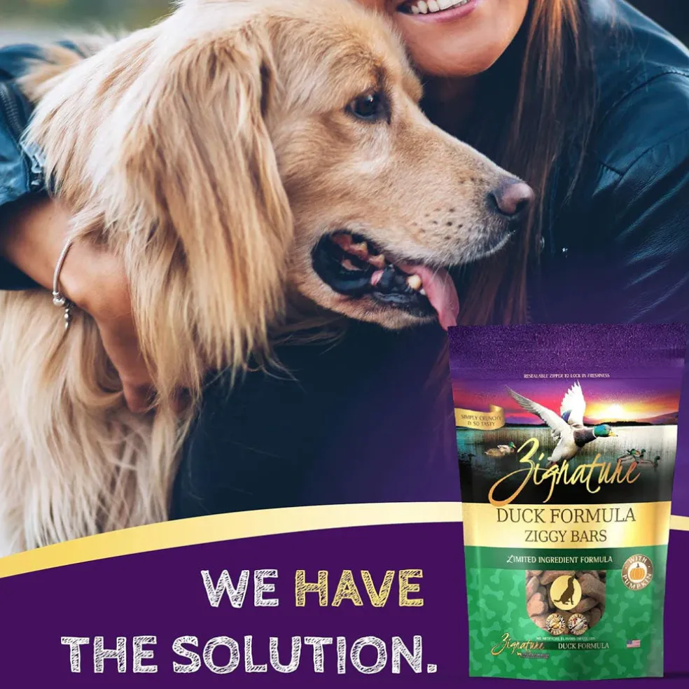 Zignature Duck Formula Ziggy Bars with Pumpkin Dog Treats, 12-oz