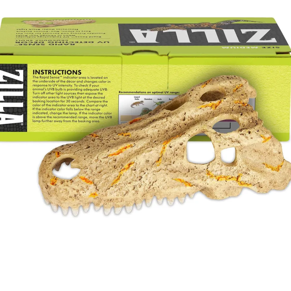 Zilla Rapid Sense UV Detecting Decor Crocodile Skull, Medium