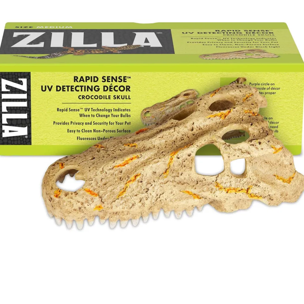 Zilla Rapid Sense UV Detecting Decor Crocodile Skull, Medium
