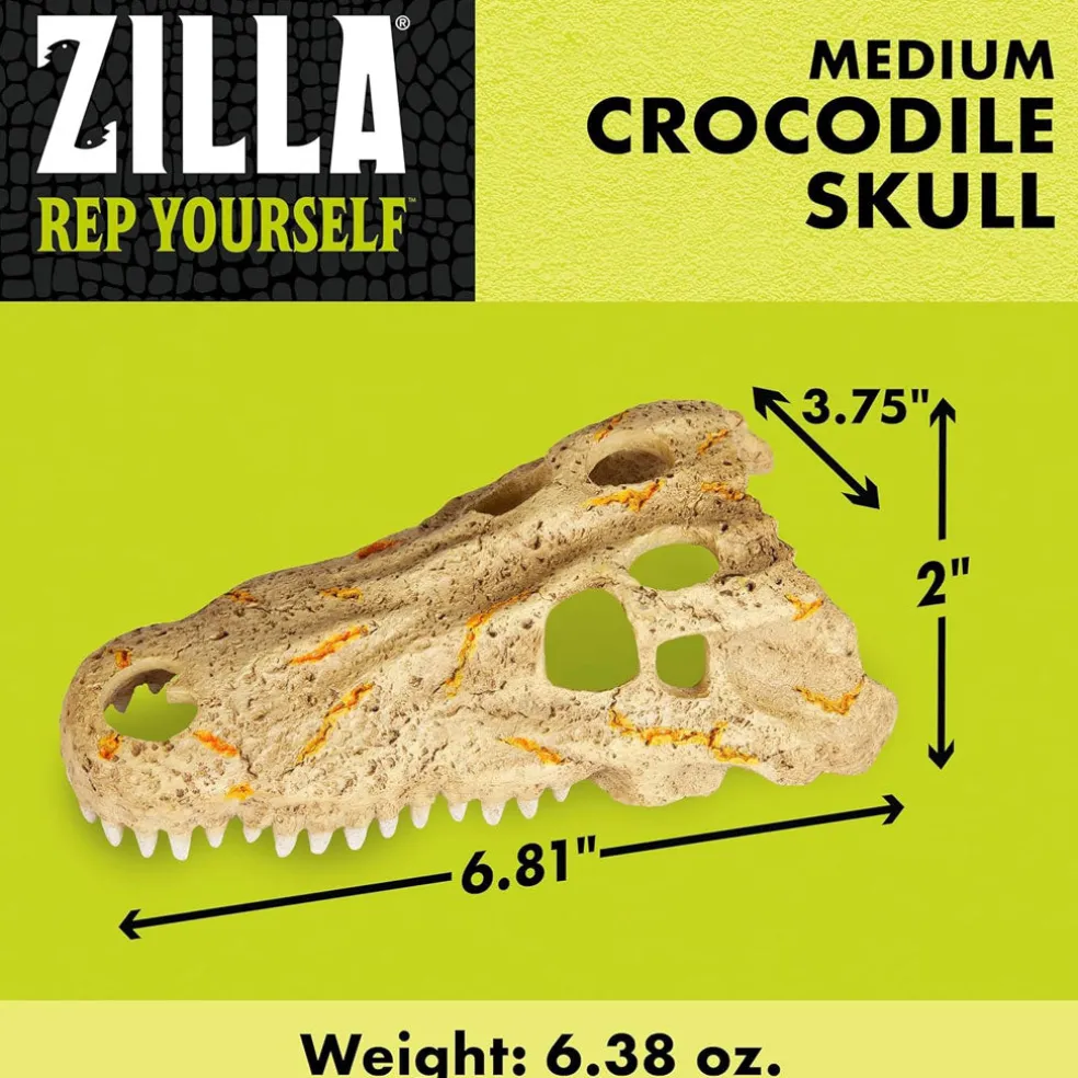 Zilla Rapid Sense UV Detecting Decor Crocodile Skull, Medium