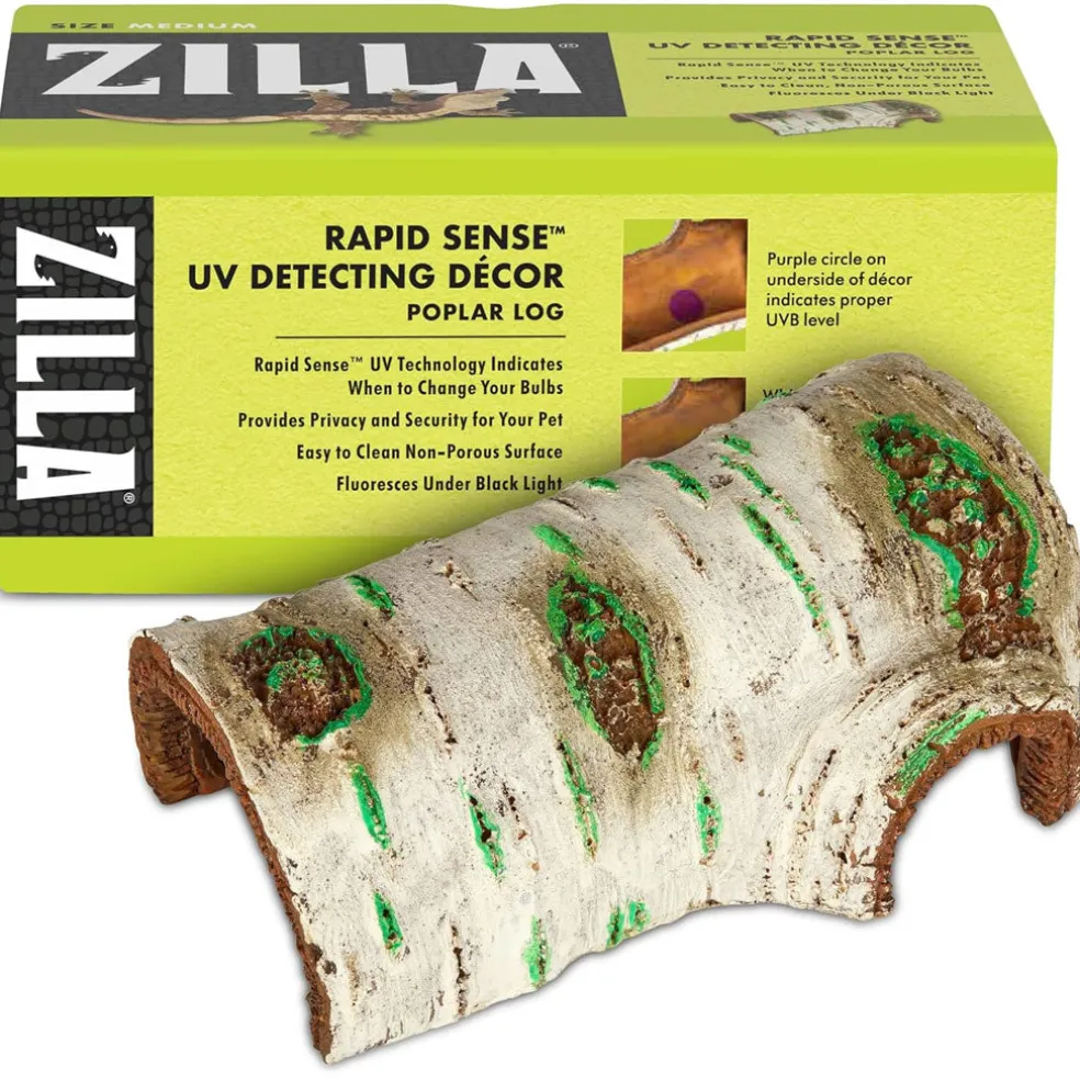 Zilla Rapid Sense UV Detecting Decor Poplar Log, Medium