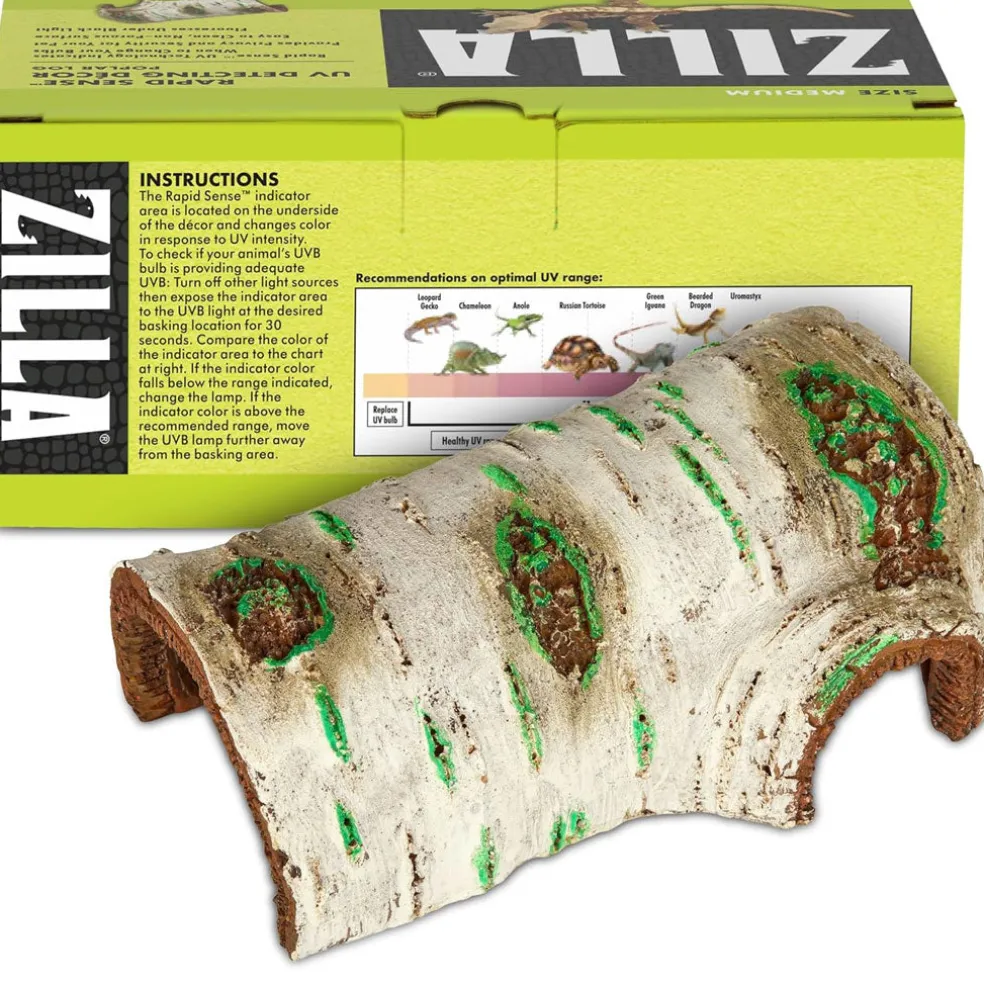 Zilla Rapid Sense UV Detecting Decor Poplar Log, Medium