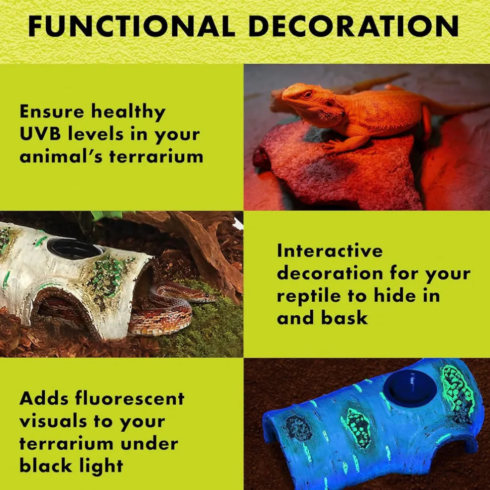 Zilla Rapid Sense UV Detecting Decor Poplar Log, Medium