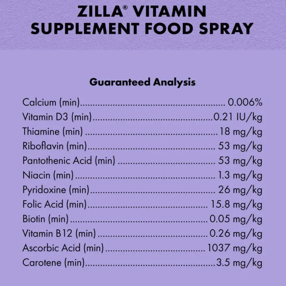 Zilla Vitamin Supplement with Carotene Food Spray For Reptiles (8 oz)