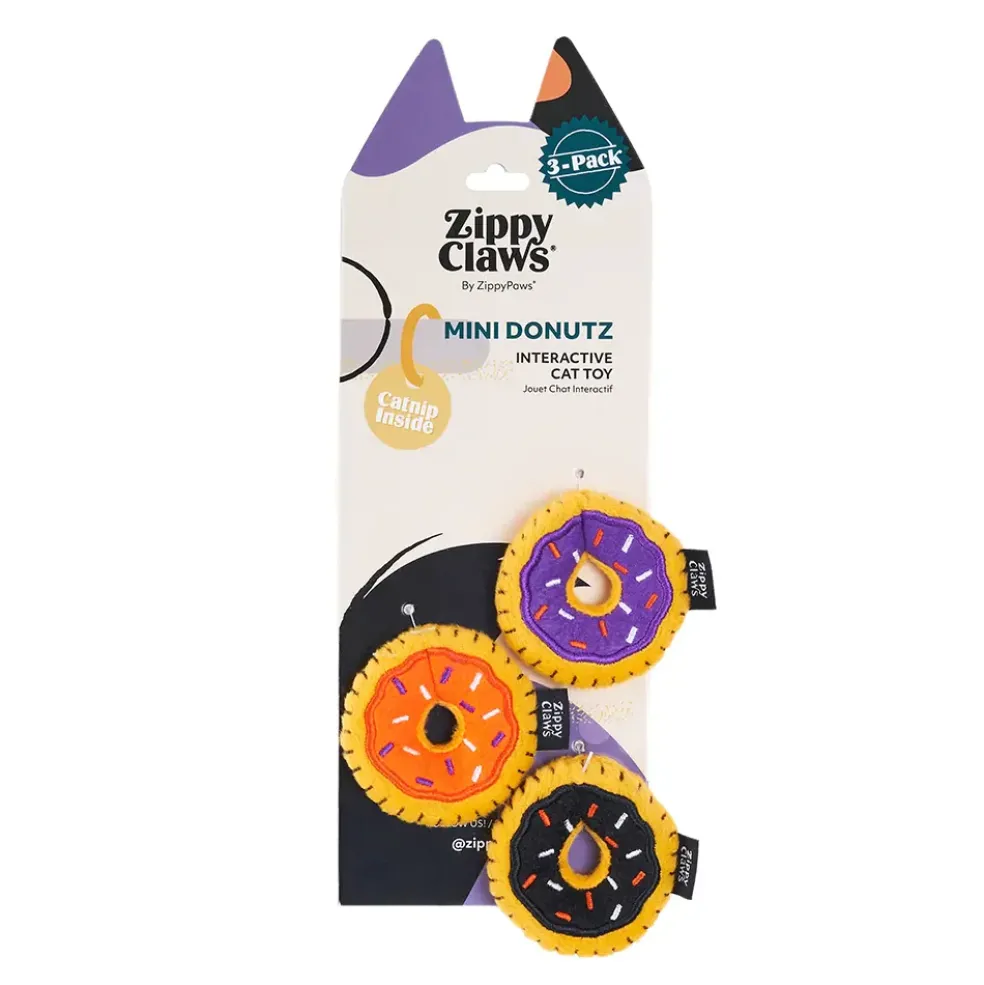 Zippyclaws Halloween Mini Donutz Toy For Cats- 3pk