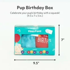 Zippy Paws Birthday Box Interactive Plush Toy for Dogs (3 pc)