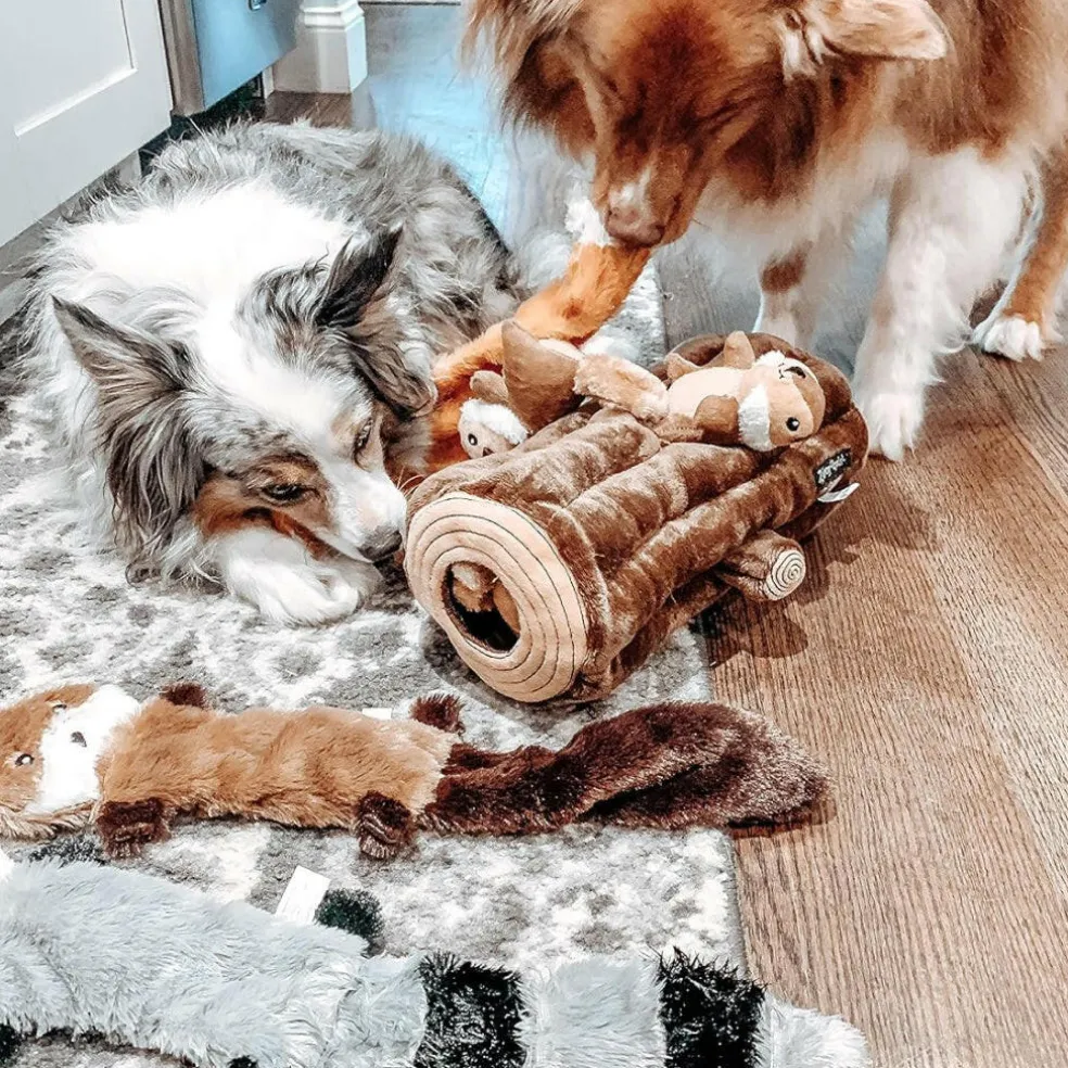 Zippy Paws Burrow Chipmunks 'n Log - Interactive Log Toy for Dogs