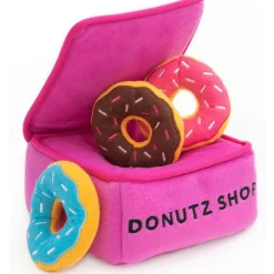 Zippy Paws Burrow Donutz Box Interactive Colorful Squeaky Toy for Dogs (Medium)