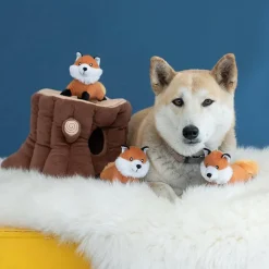 Zippy Paws Burrow Fox Stump Interactive Toy for Dogs (Extra Large)