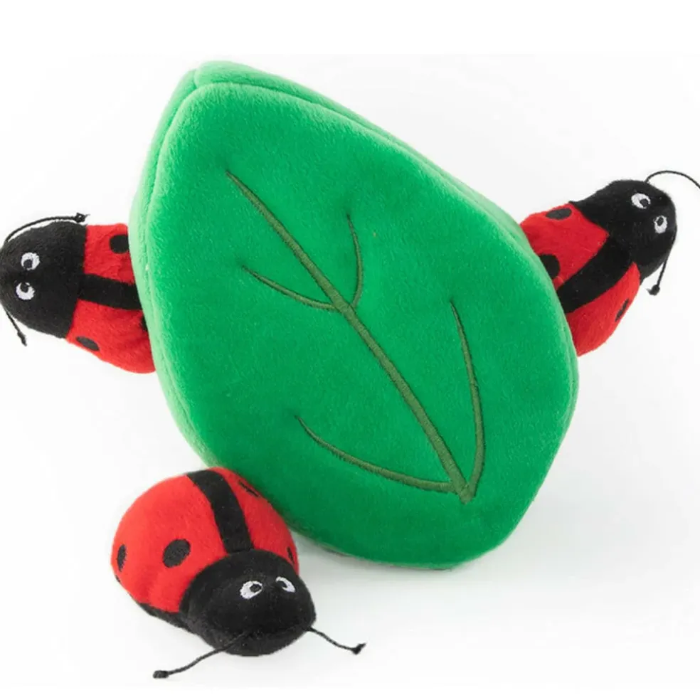 Zippy Paws Burrow Ladybug and Leaf Interactive Toy for Dogs (Medium)