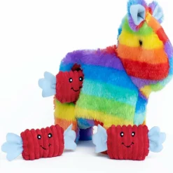 Zippy Paws Burrow Piñata Rainbow Toy with Squeakers for Dogs (Medium)