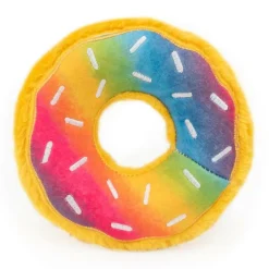 Zippy Paws Donutz Rainbow Interactive Squeaky Toy Dog (Medium)