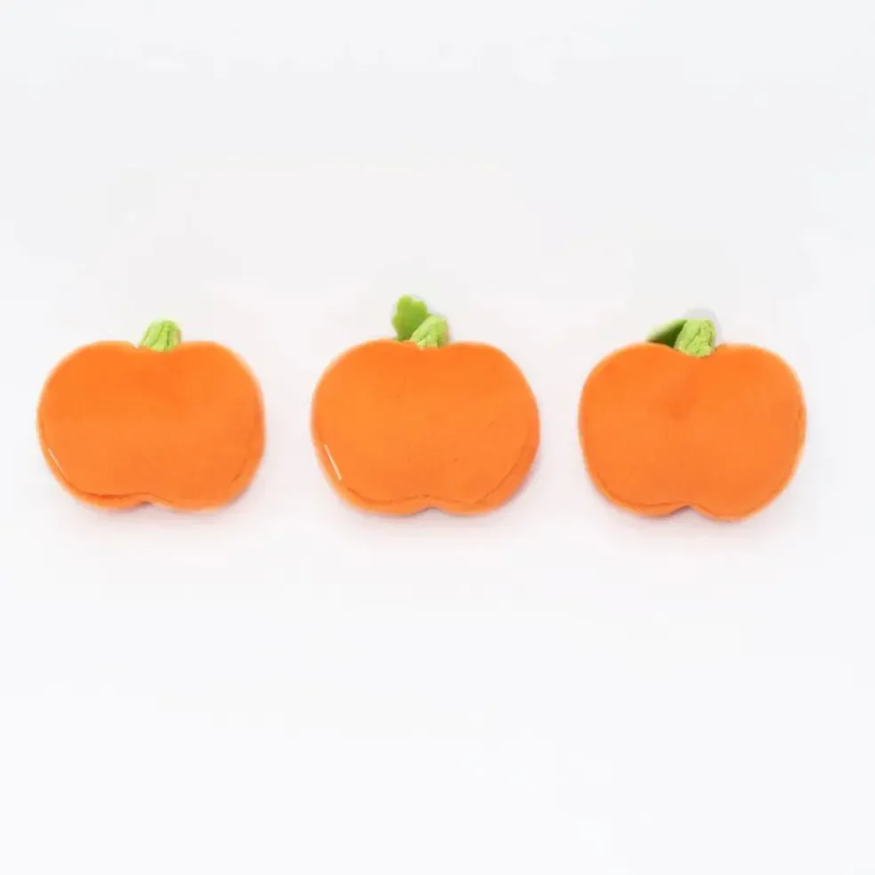 Zippypaws Halloween Miniz Pumpkins Squeaker Plush Toy For Dogs (3 pack)