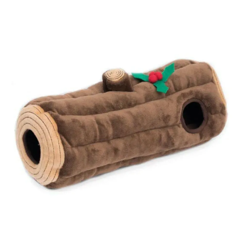 ZippyPaws Holiday Burrow Dog Toy, Yule Log