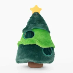 ZippyPaws Holiday Burrow Plush Dog Toy, Christmas Tree