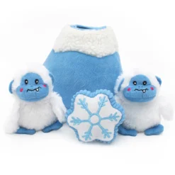 ZippyPaws Holiday Burrow Yeti Mountain Plush Dog Toy