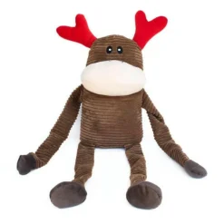 ZippyPaws Holiday Crinkle Dog Toy, Reindeer