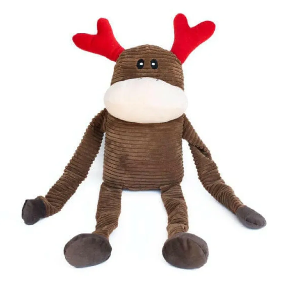 ZippyPaws Holiday Crinkle Dog Toy, Reindeer