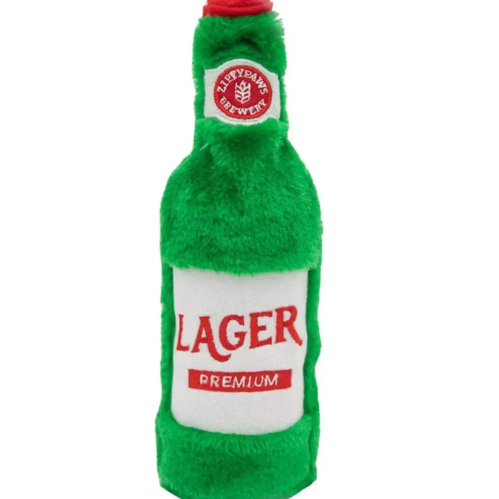 ZippyPaws Lager Happy Hour Crusherz Plush Dog Toy, Medium