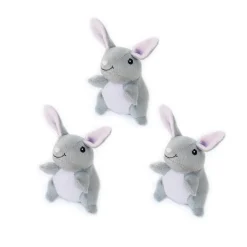 ZippyPaws Miniz 3 Pack Bunnies Dog Toy