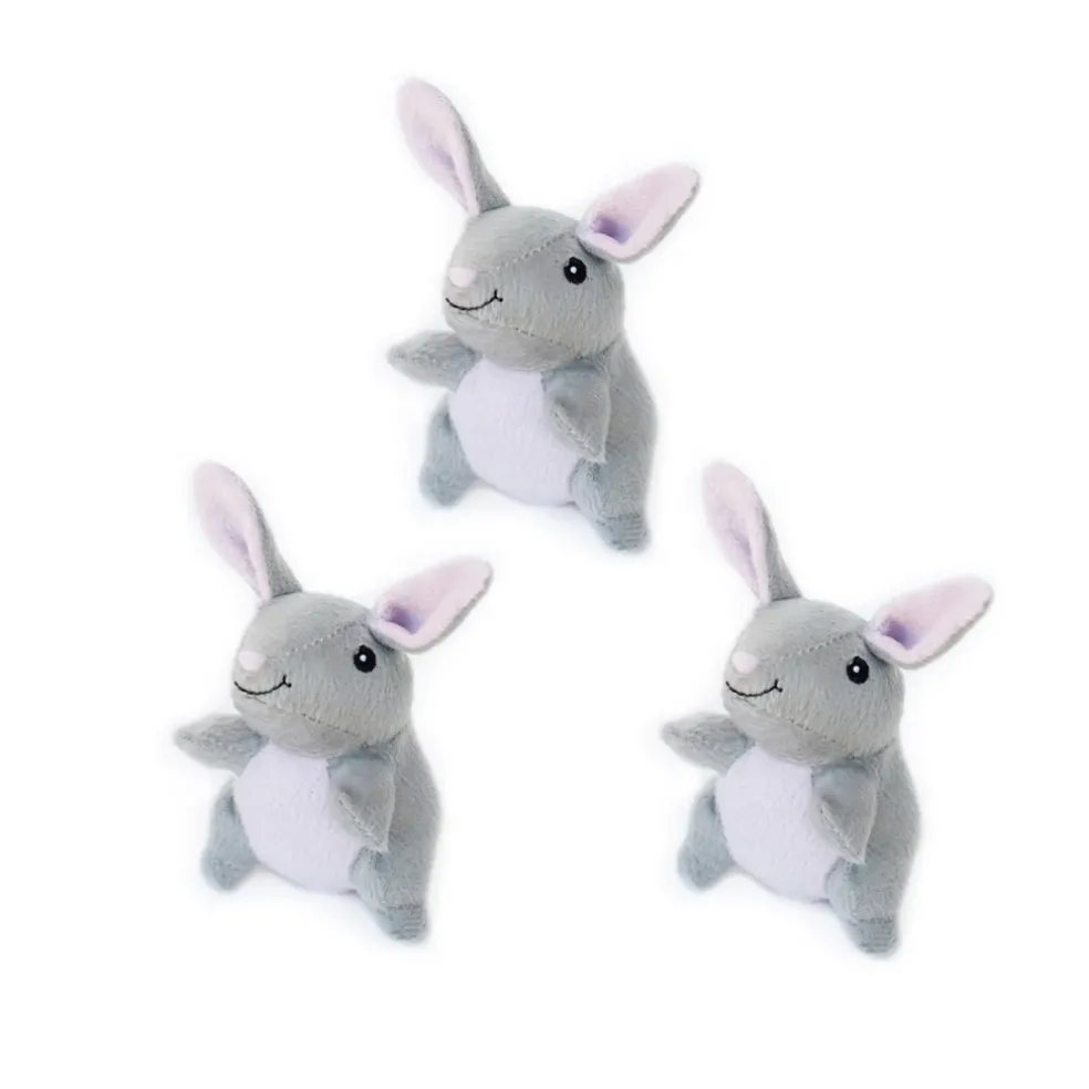 ZippyPaws Miniz 3 Pack Bunnies Dog Toy