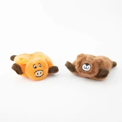 Zippy Paws Squeakie Pad Plush Dog Toys, 2-Pack