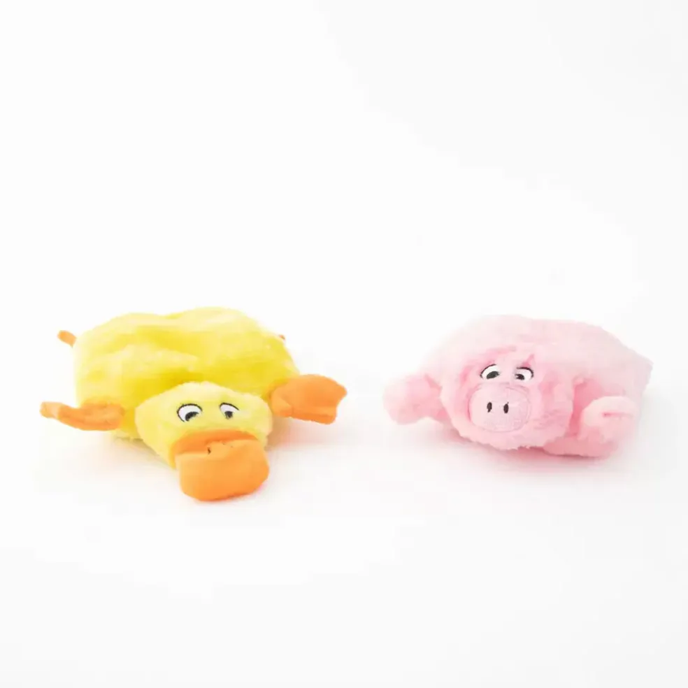 Zippy Paws Squeakie Pad Plush Dog Toys, 2-Pack