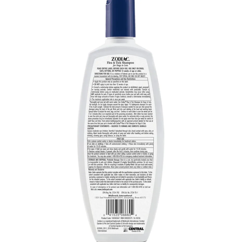 Zodiac Flea & Tick Shampoo for Dogs & Cats (12 oz)
