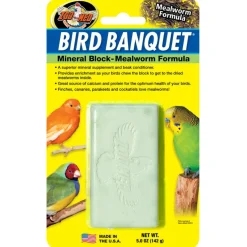 Zoo Med Bird Banquet Mealworm Formula Mineral Block Beak Conditioner