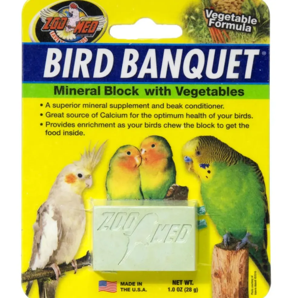 Zoo Med Bird Banquet Vegetable Formula Mineral Block Beak Conditioner