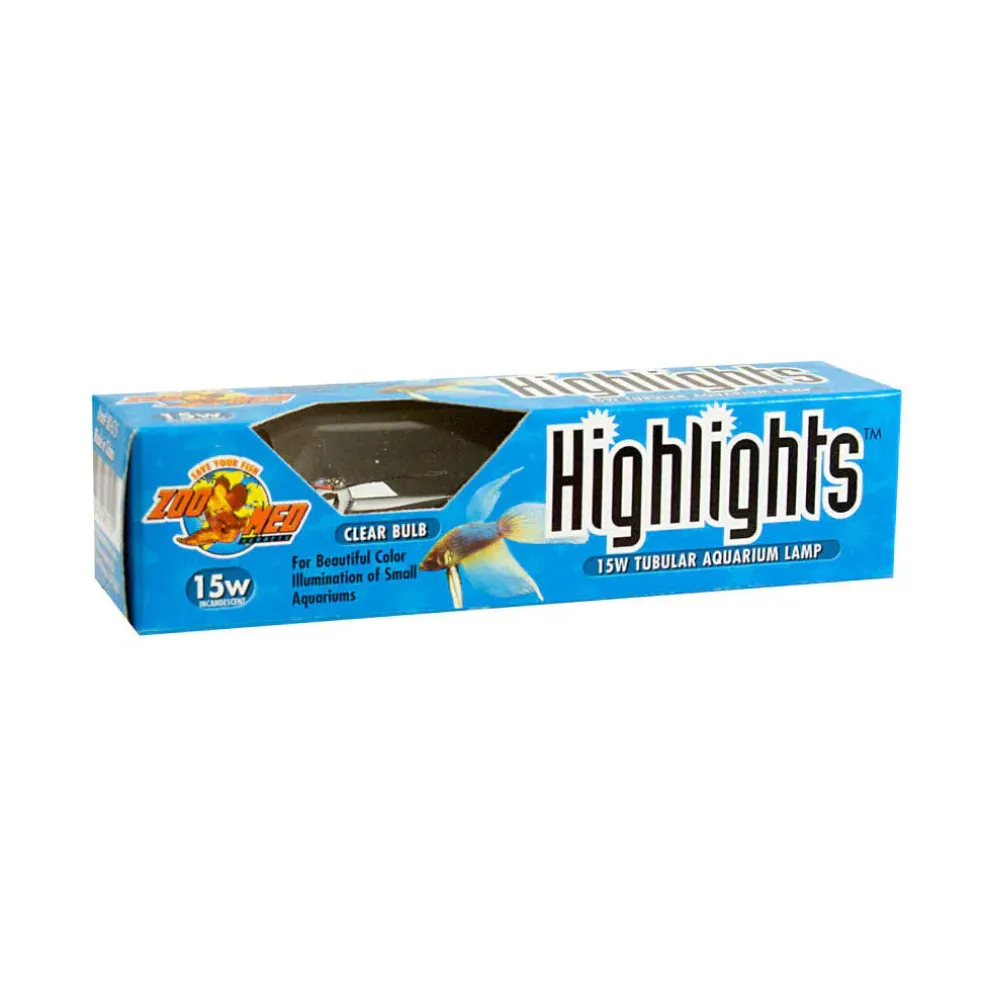Zoo Med Highlights Incandescent Aquarium Bulb, Clear, 15w